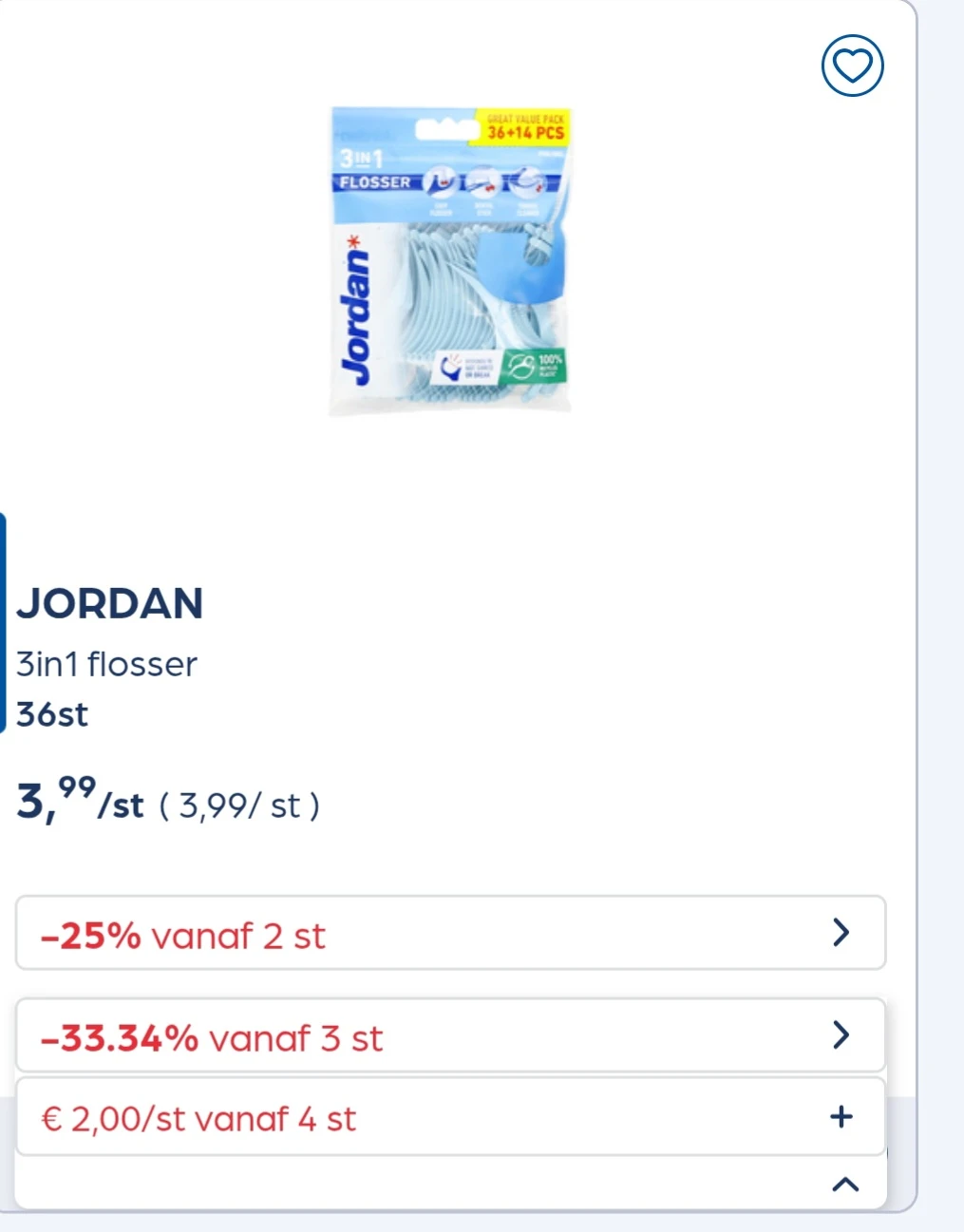 JORDAN 3in1 flosser 36st -33,34% extra