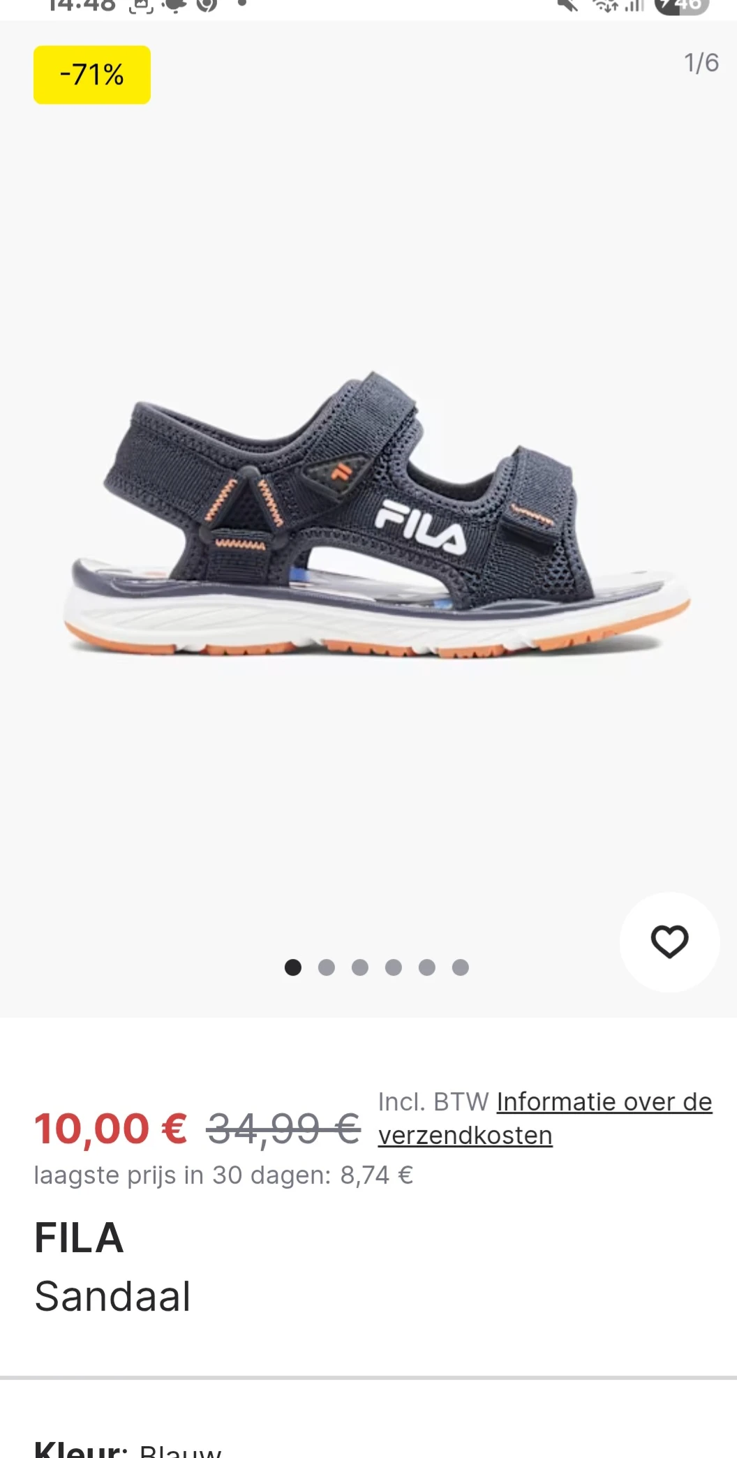 Fila sandaal -71% op vanharen.be