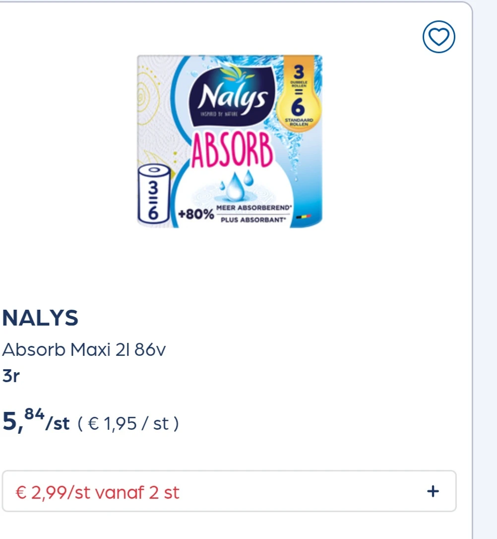 NALYS Absorb Maxi 2l 86v 3r in promo