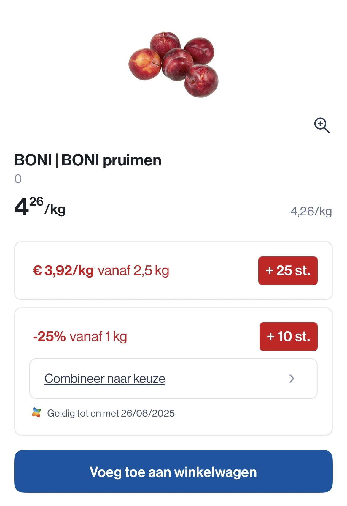 Boni Pruimen los -25% extra
