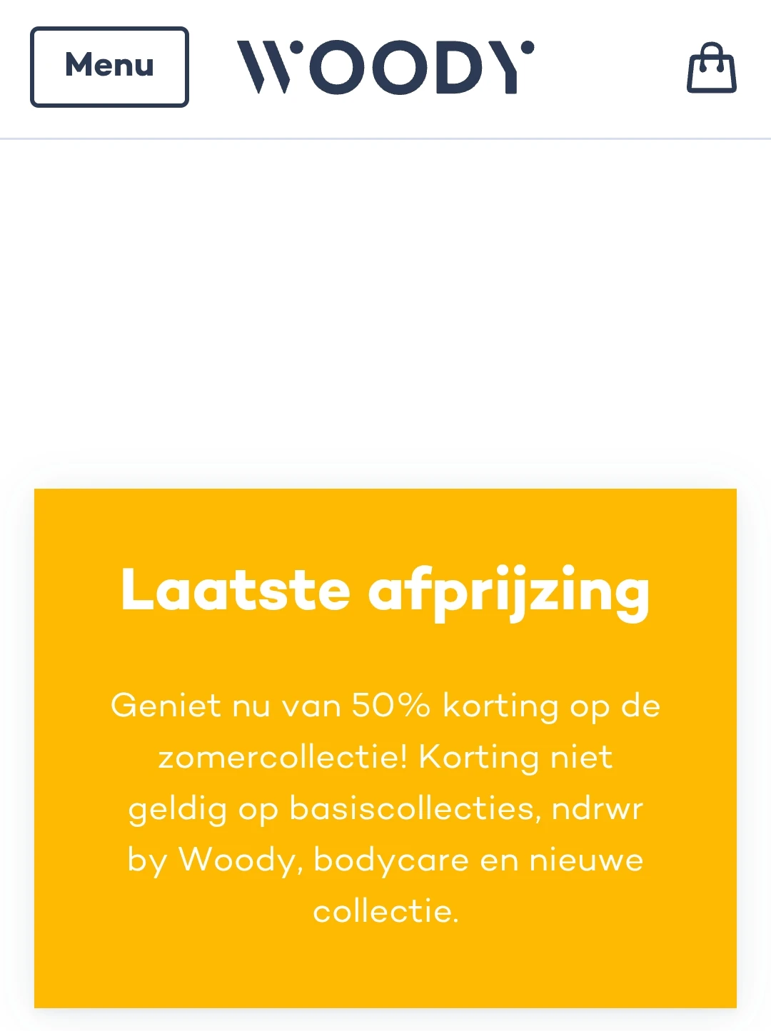 Woody extra korting tot 50%