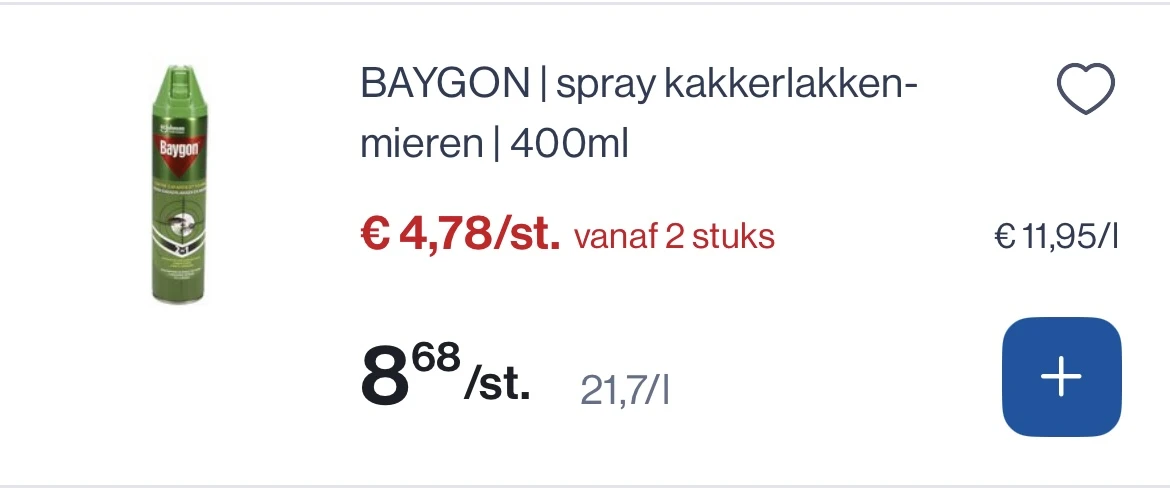 Baygon spray kakkerlakken - mieren 🐜 400 ml in promo