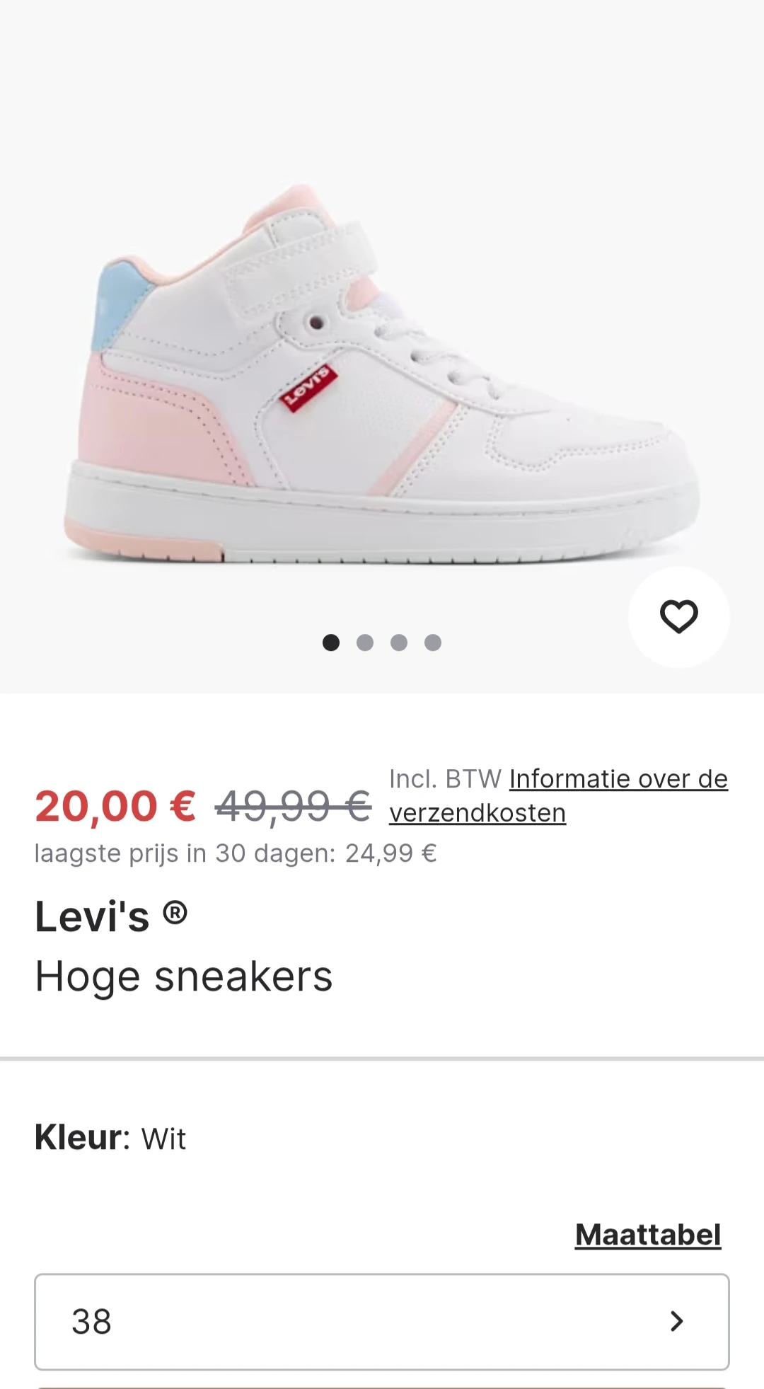 Levi's hoge sneakers wit -60% op vanharen.be