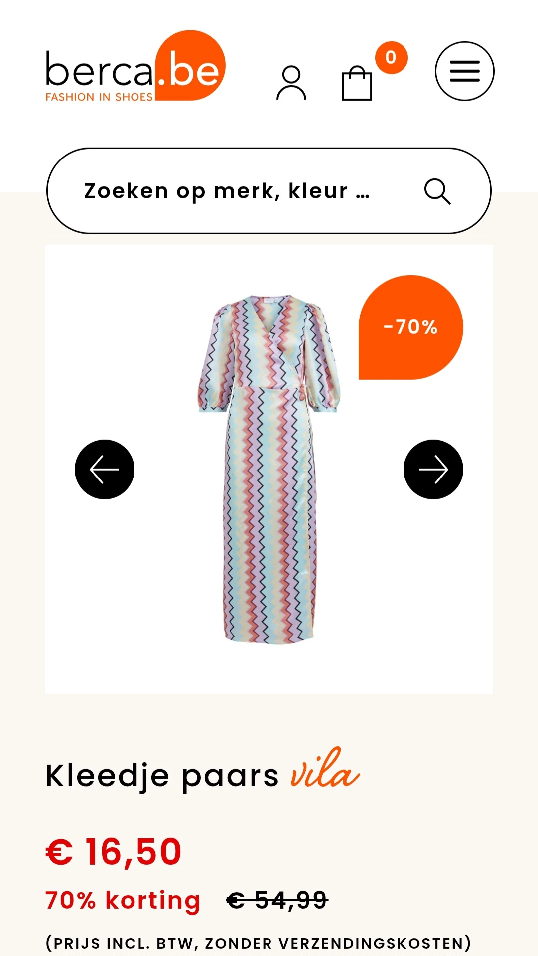 Vila kleedje paars -70% op berca.be