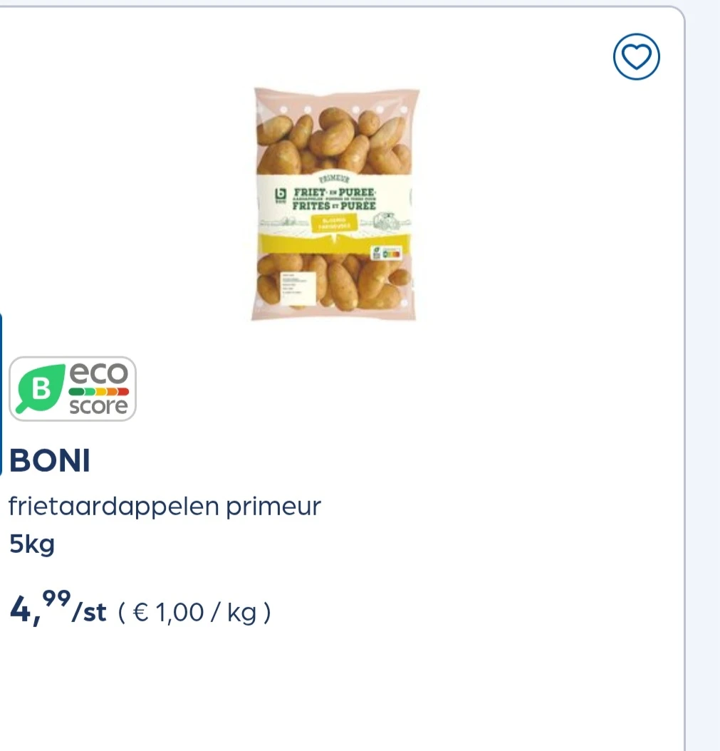 BONI frietaardappelen primeur 5kg in promo