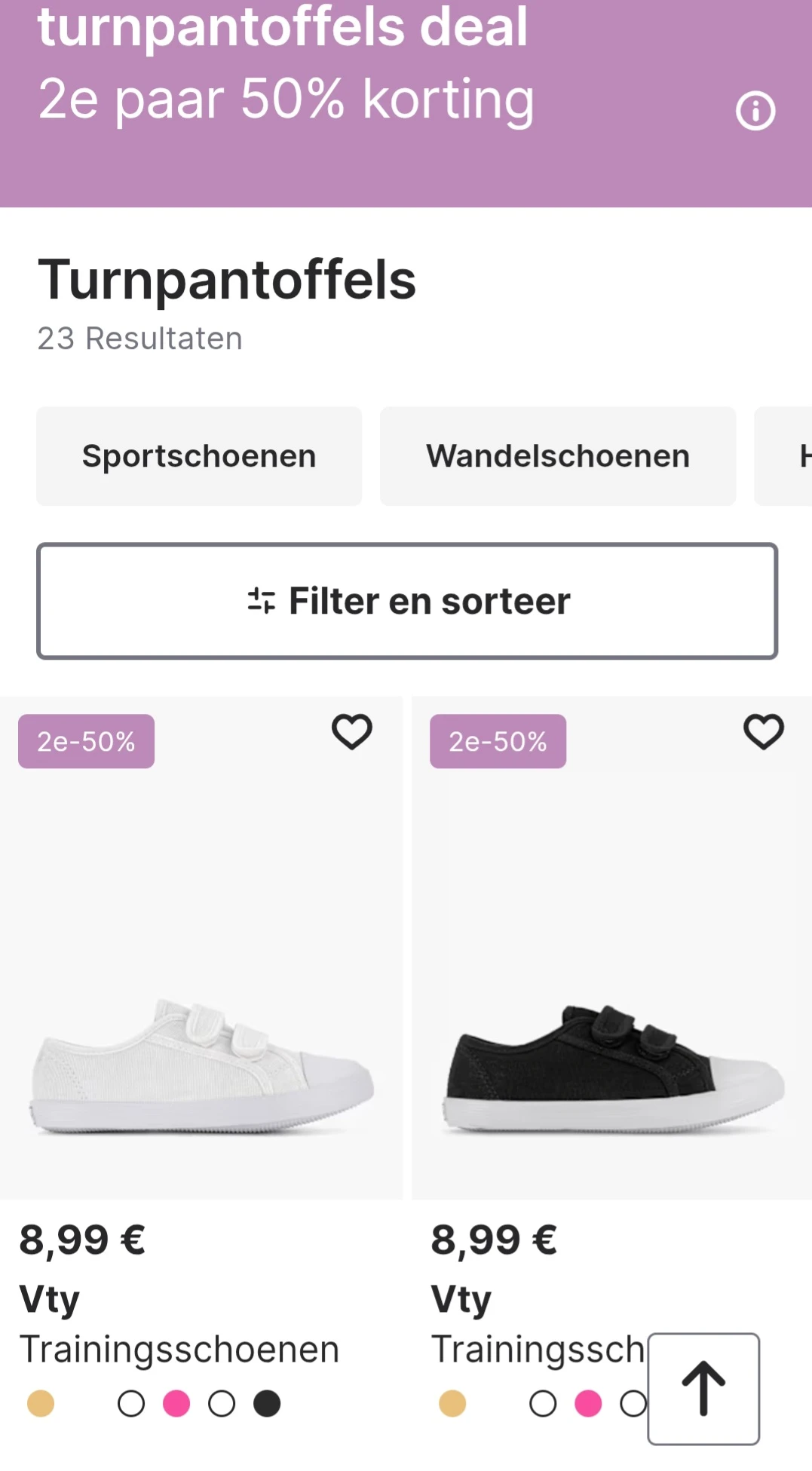turnpantoffels deal 2e paar 50% korting op vanharen.be