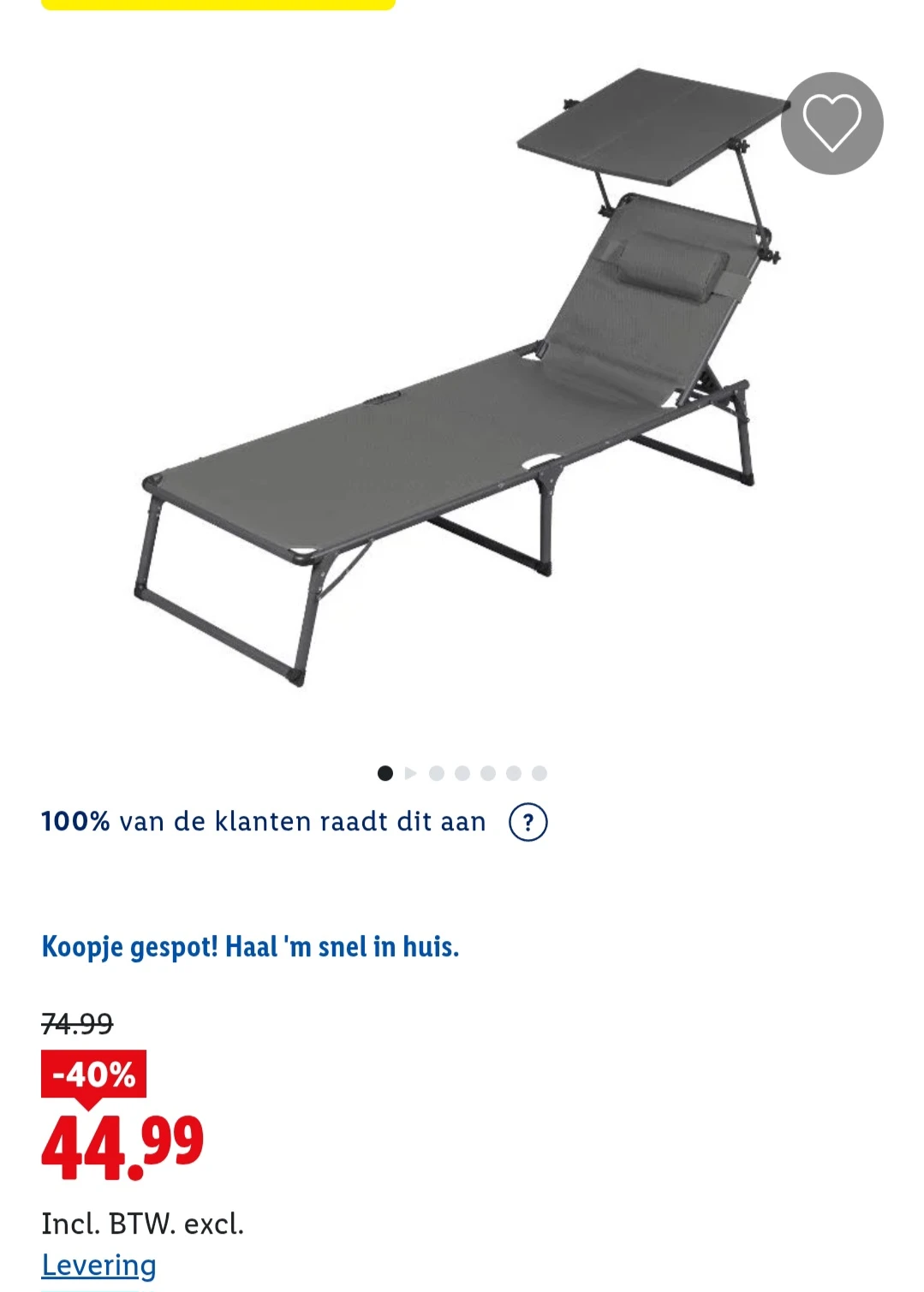 Ligstoel aluminium LIVARNO home Houston -40% op lidl.be
