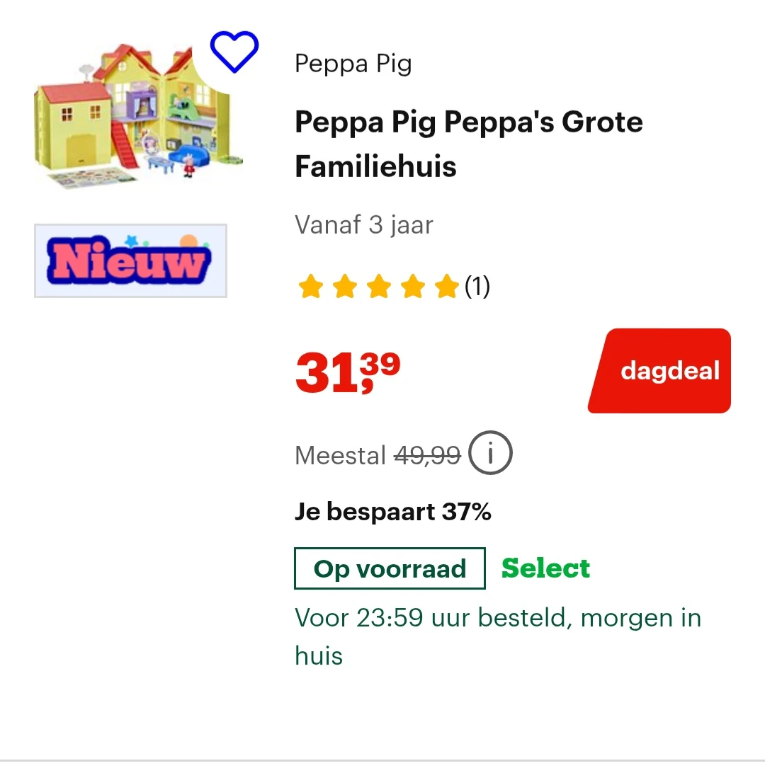 Peppa Pig Peppa's Grote Familiehuis -37% bij Bol