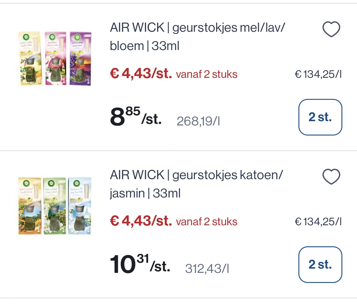 Airwick geurstokjes -50%