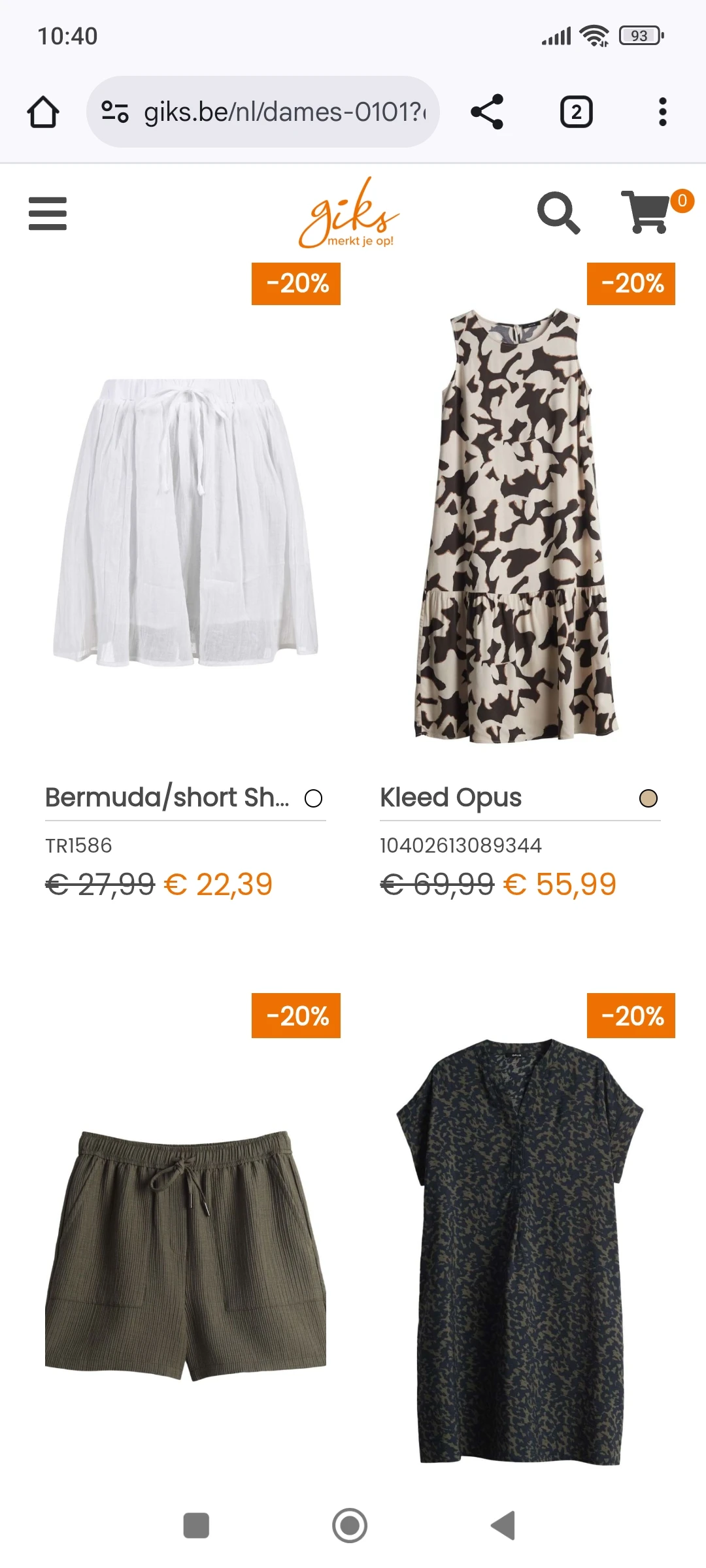 Giks: 20% zomer korting