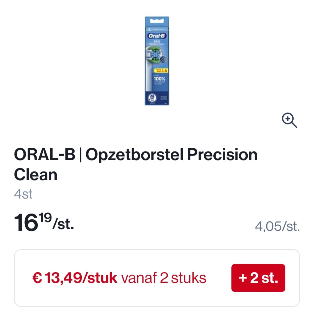Verschillende oral-b opzetborstels in promo