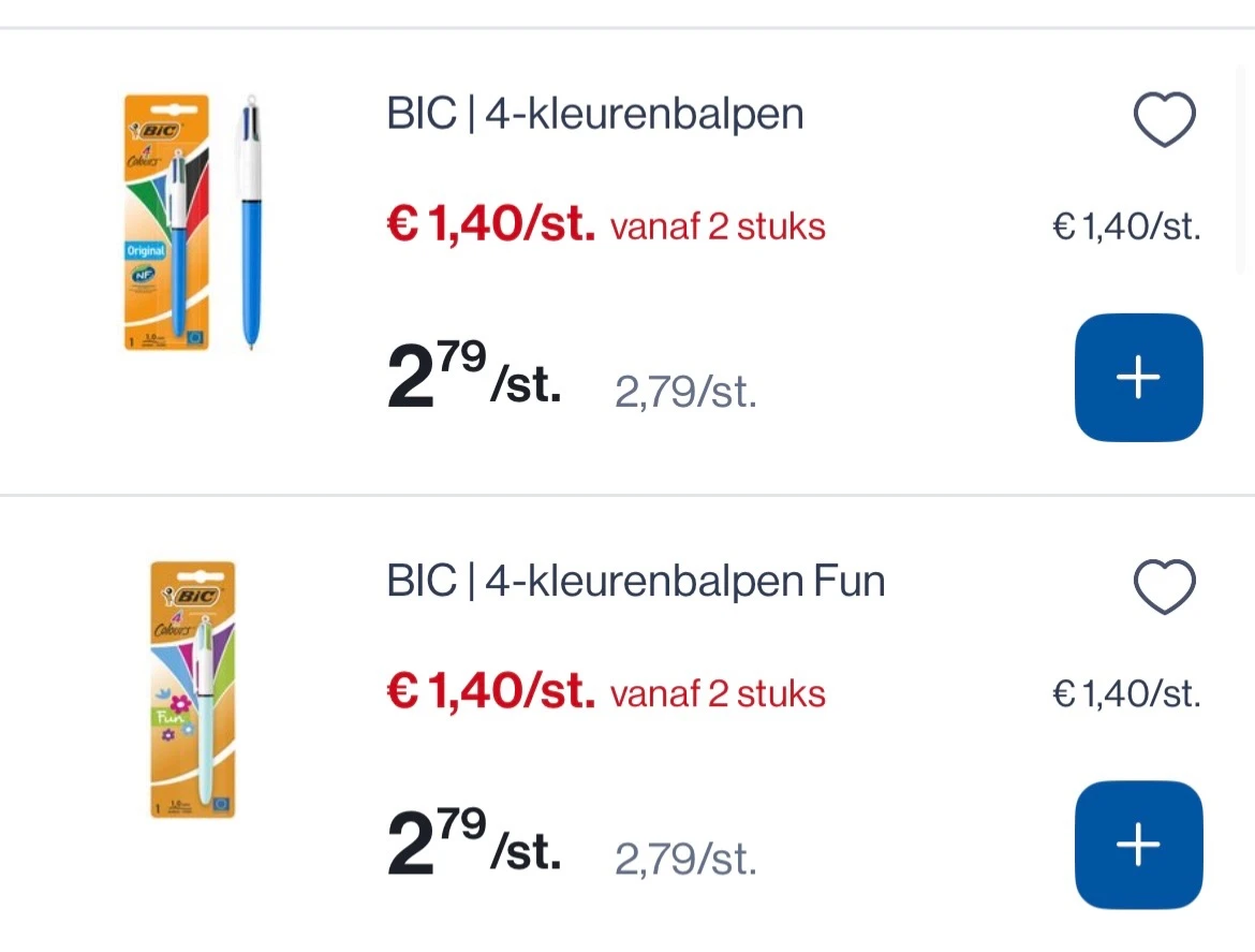 Bic 4 kleuren balpen 🖊️-50%