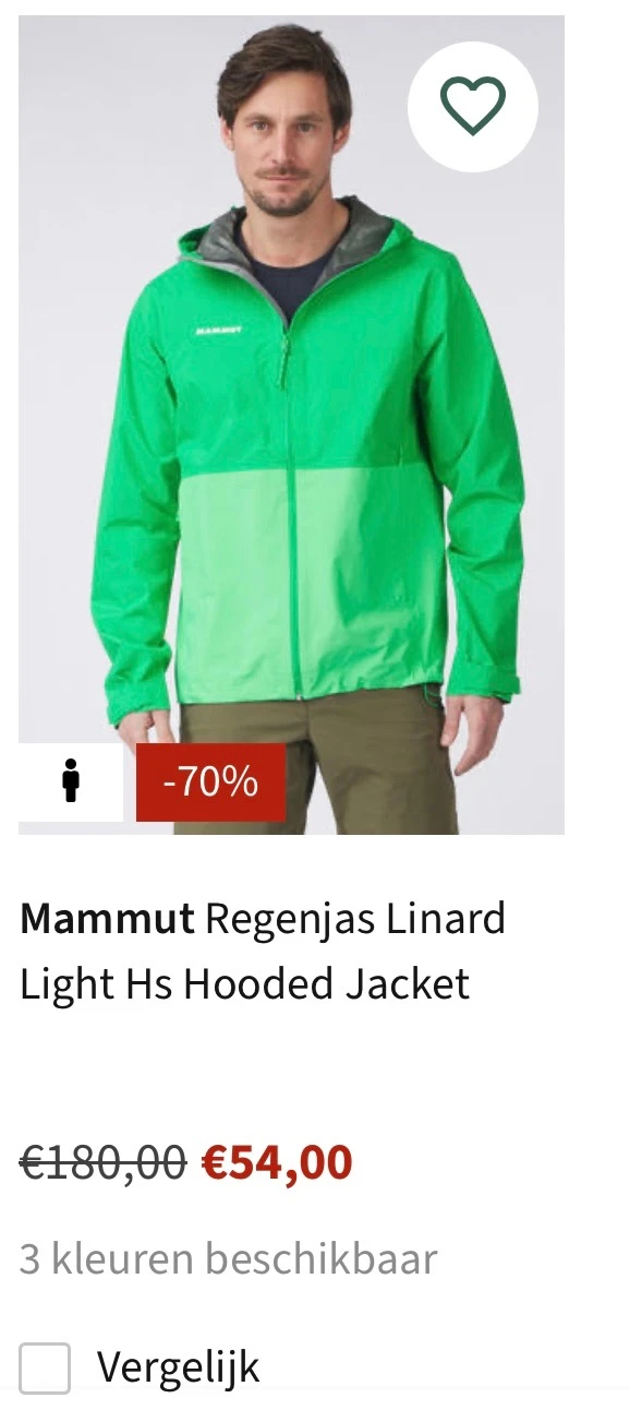 Mammut regenjas linard light hs hoodet jacket -70% bij as adventure