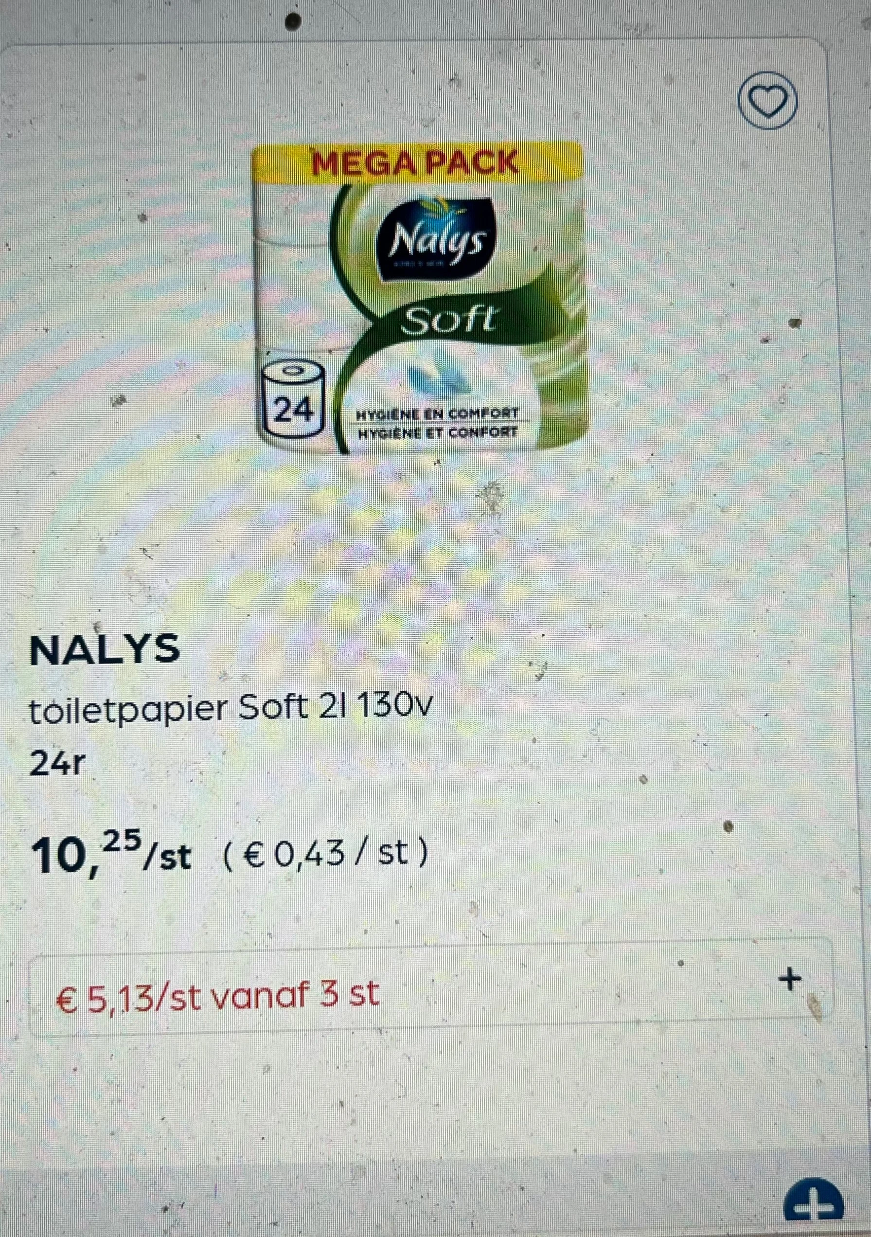 Nalys toiletpapier soft en exellence -50%