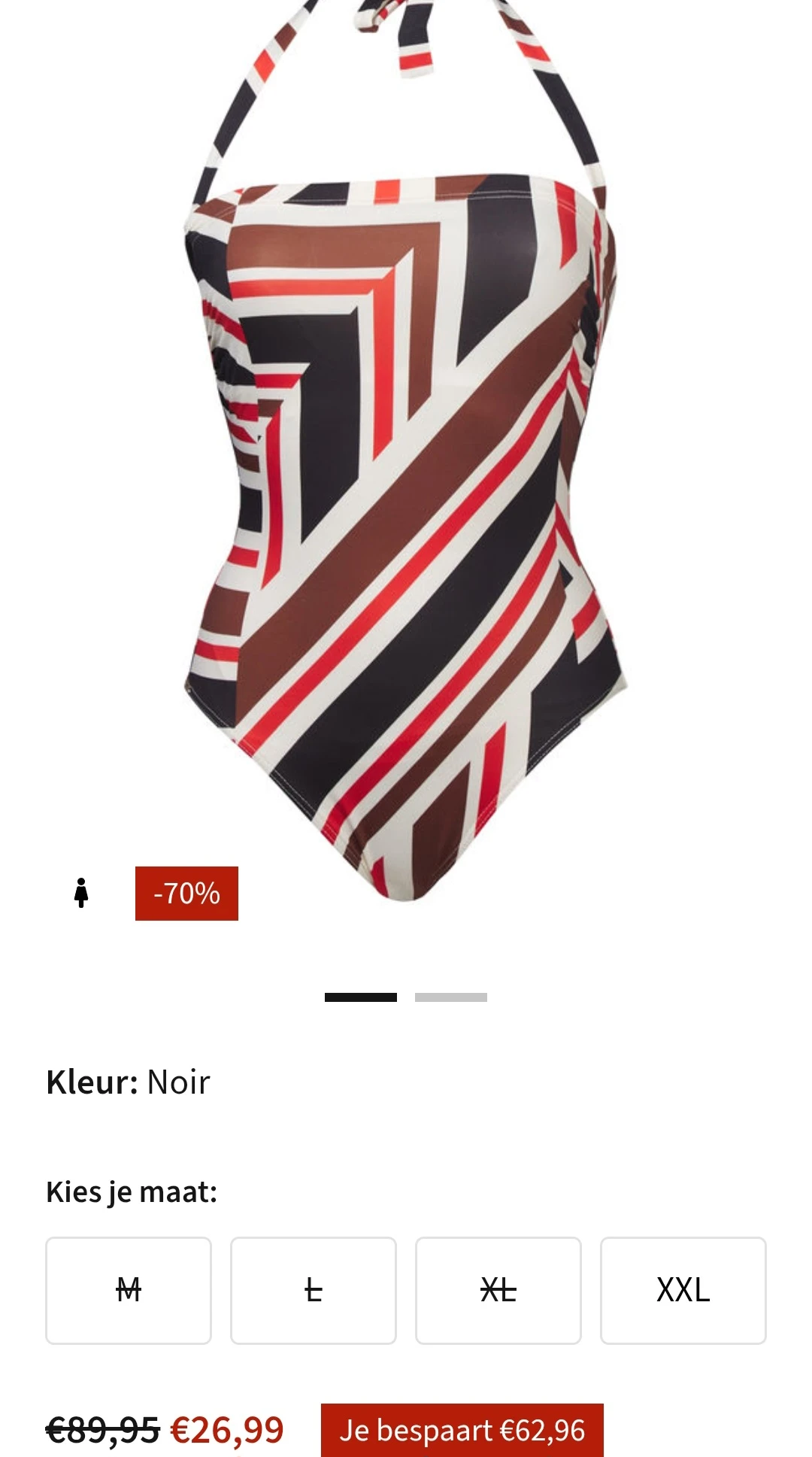 Kiwi Badpak Body Violaine Milano -70% enkel maat XXL