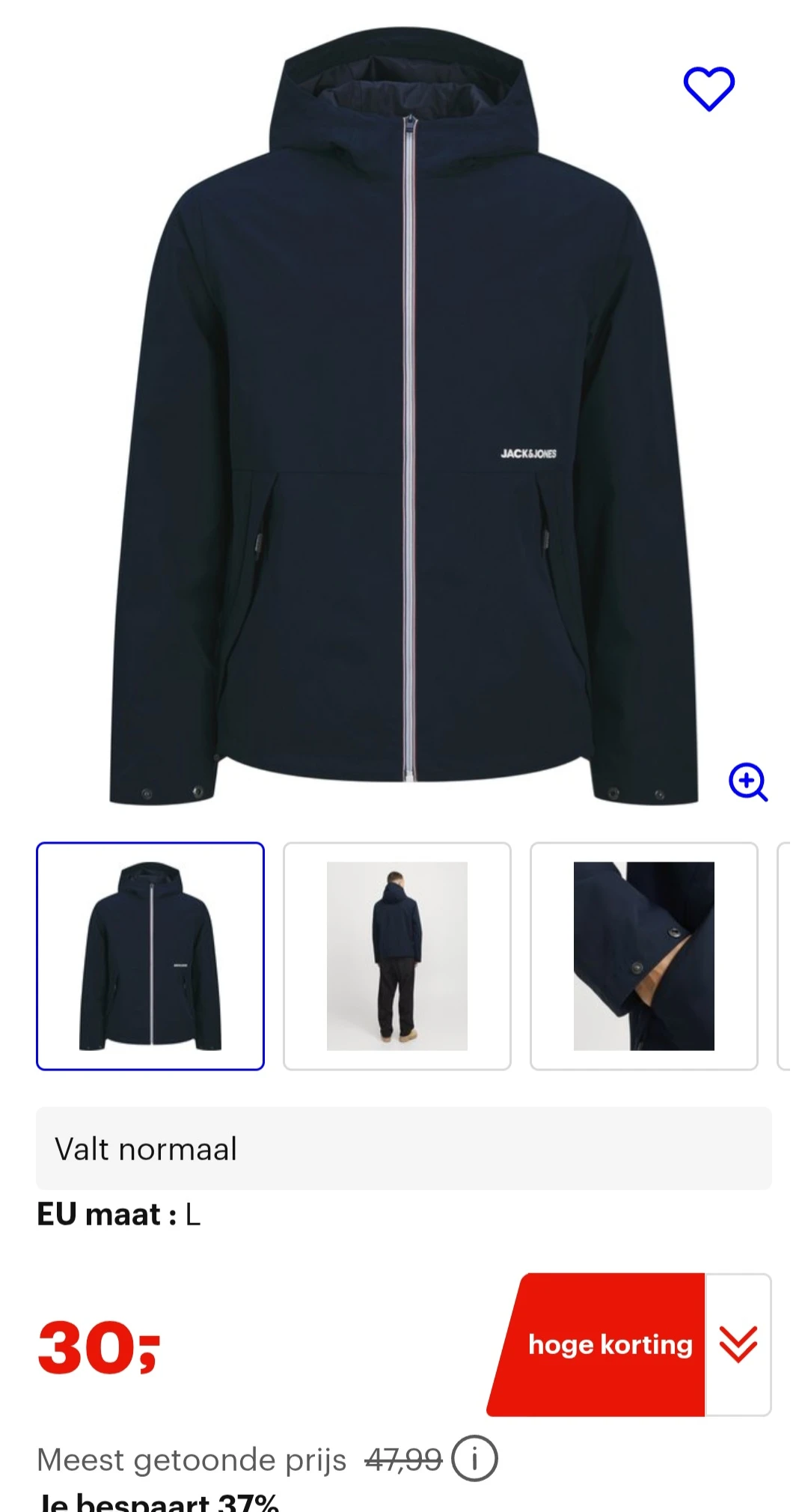Jack&jones heren jas maat L -37% bij bol com