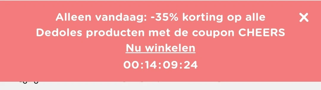 Enkel vandaag 35% korting op alles bij Dedoles