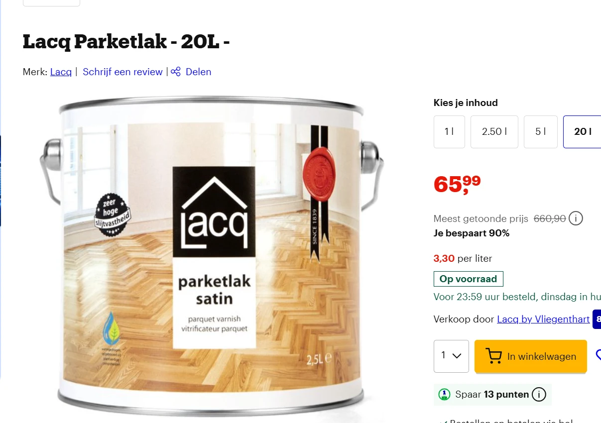 parketlak 20 l bij bol