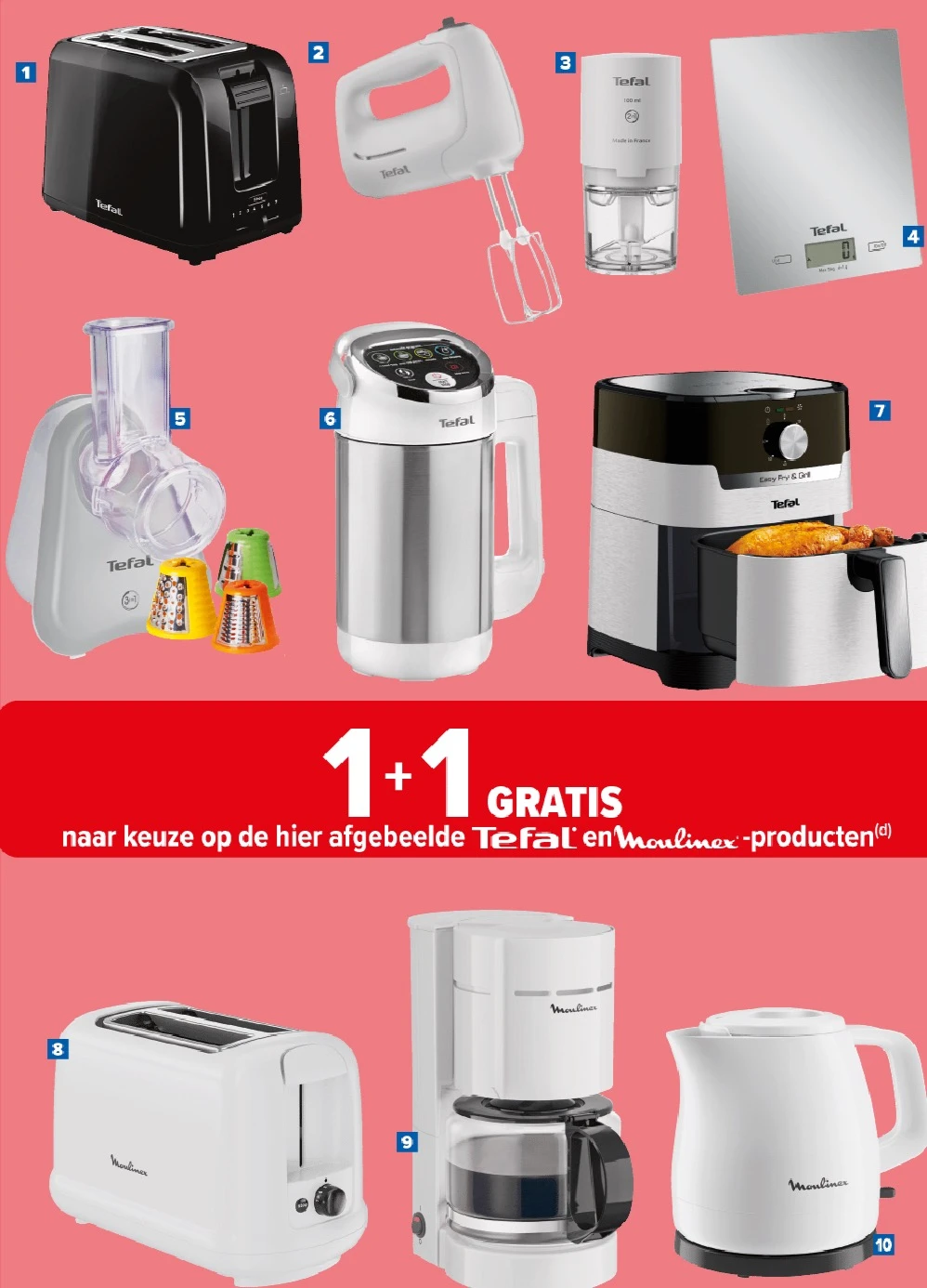 1+1 TEFAL & MOULINEX artikelen