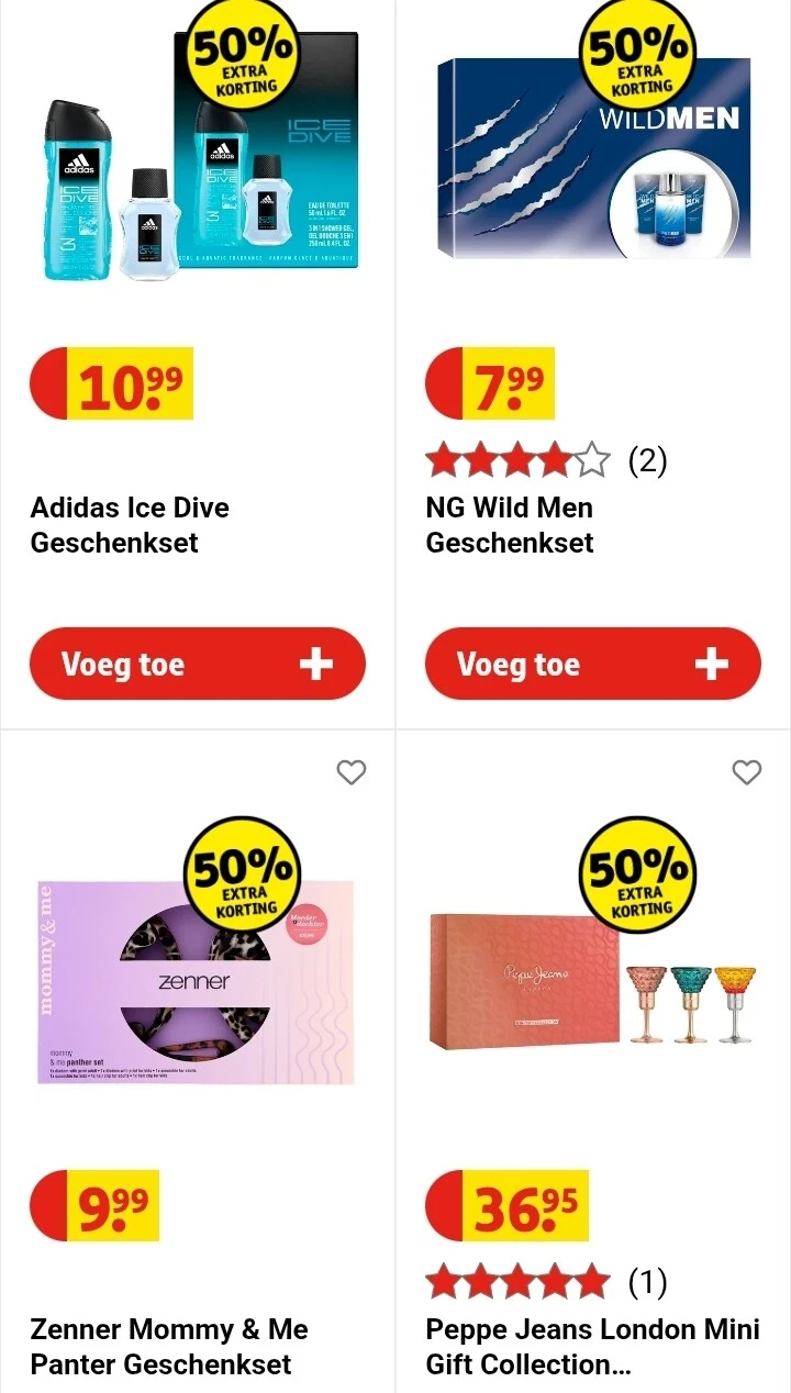 Geschenksets -50% bij Kruidvat