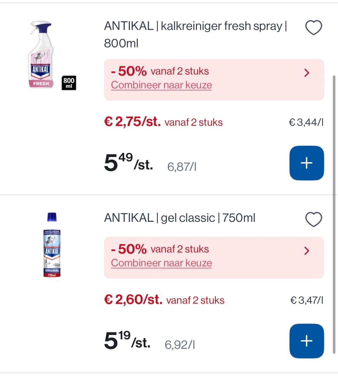 Antikal producten met dubbele korting bij Collect en go