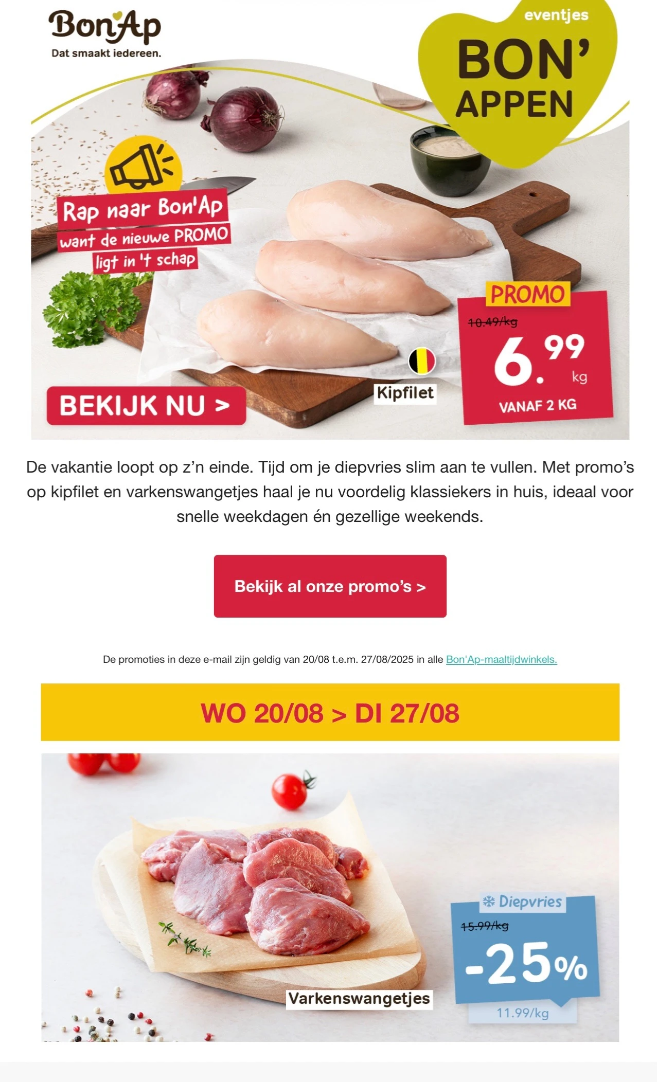 Kippendijen , varkenswangetjes