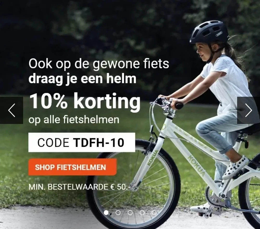 10% korting op fietshelmen