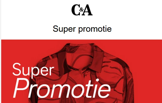 Nu 50% EXTRA korting op alle afgeprijsde artikelen bij C&A in de winkel