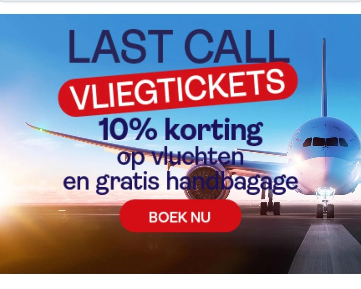 10% extra korting + gratis handbagage bij TUI Fly!