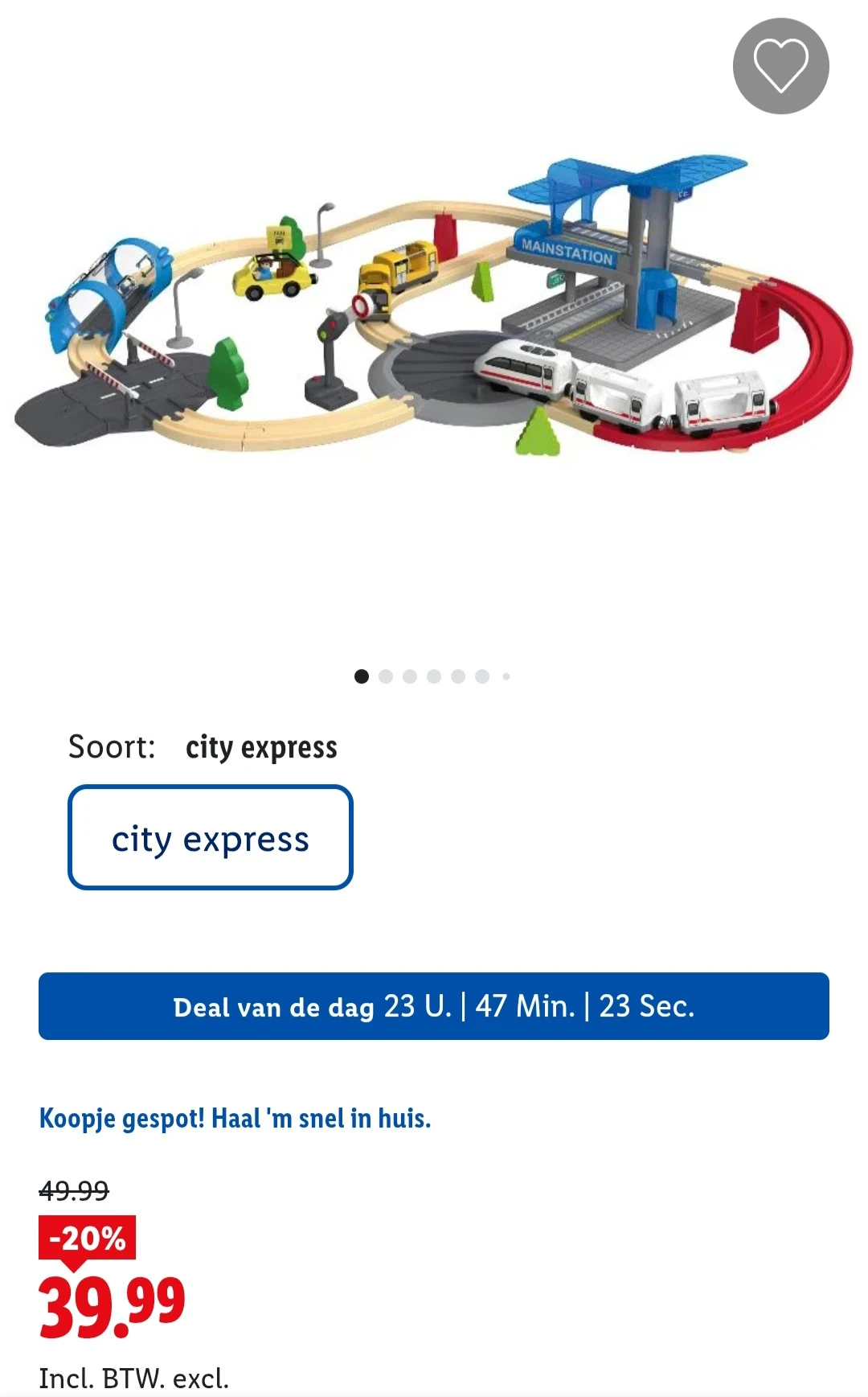 Houten spoorweg treinstation of dinopark Playtive -20% op lidl.be