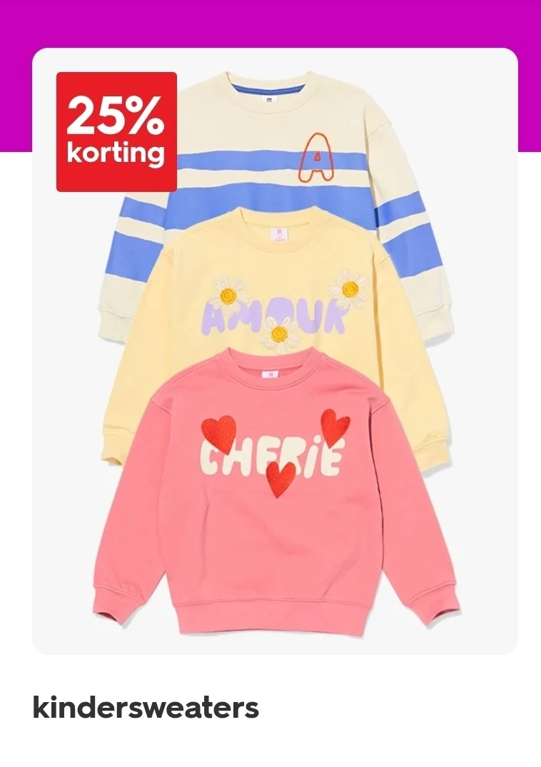 Kindersweaters en Kinderjassen in promo bij Hema