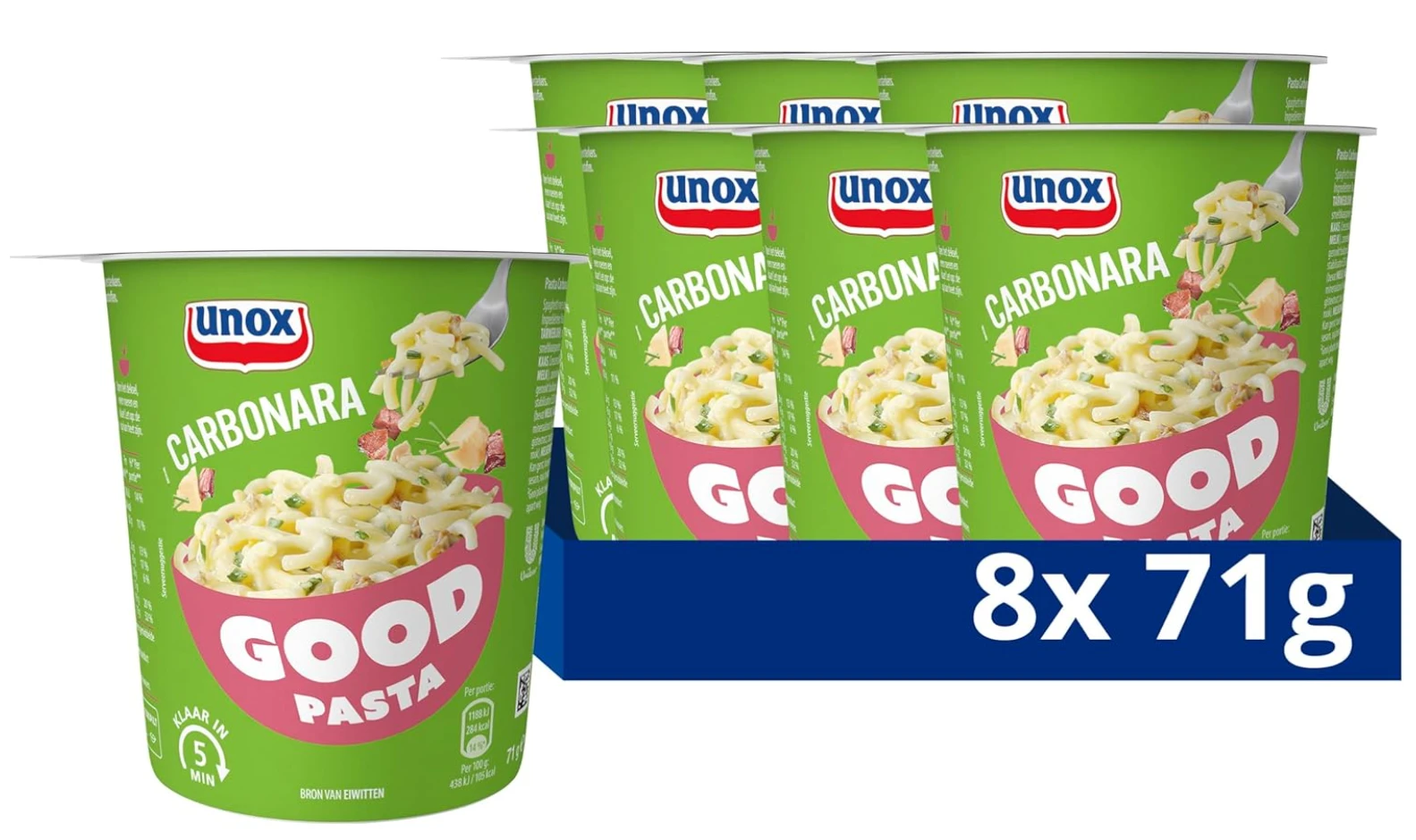 8 potjes Unox Carbonara Good Pasta voor 6,68 euro