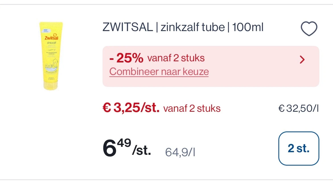 Zwitsal billendoekjes en zinkzalf met dubbele korting tot -50% bij Collect en go 👶