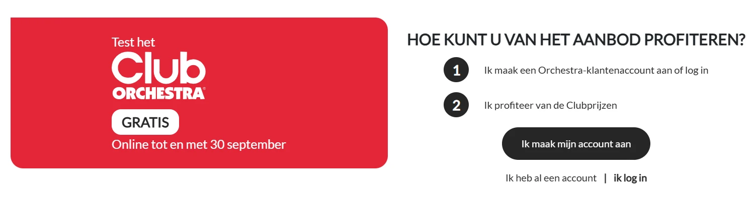 Test Orchestra Club gratis ✨ Geniet van alle voordelen 🎁