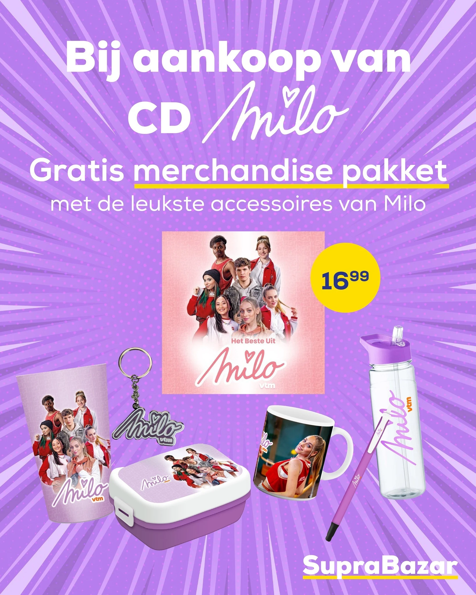 Gratis Milo merchandise pakket bij CD