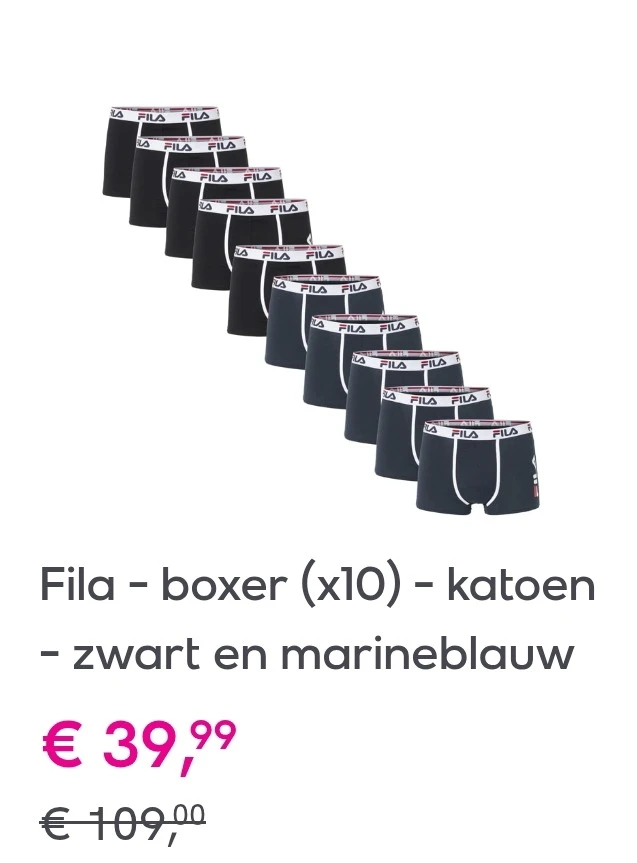 Tot 65% korting op Fila ondergoed