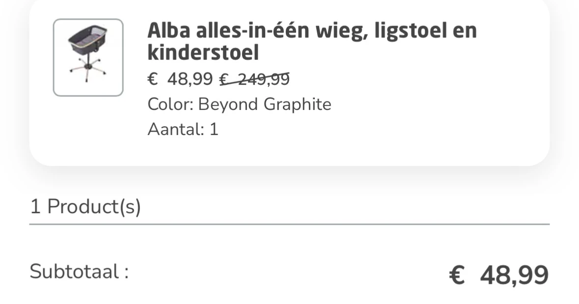 Maxi-cosi alles-in-één wieg prijsfout?