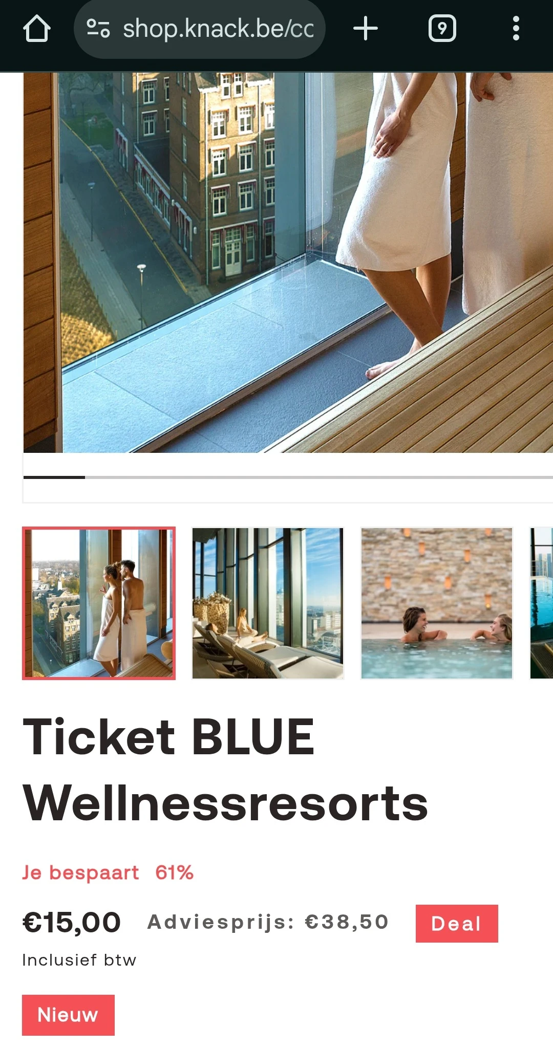 61% korting BLUE Wellnessresorts via de shop van Knack