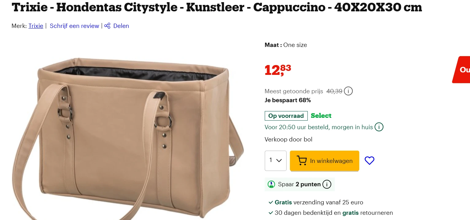 hondentas bij bol