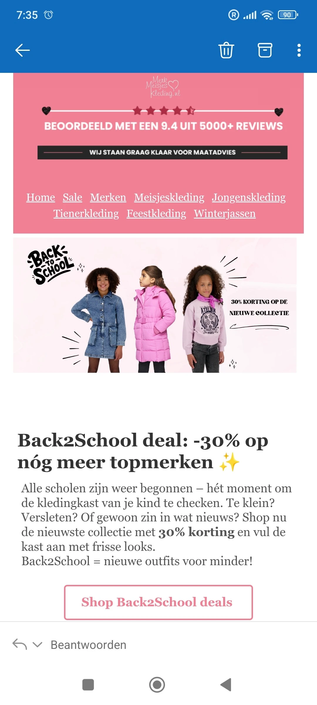merkmeisjeskleding.nl: 30% korting op kinderkleding