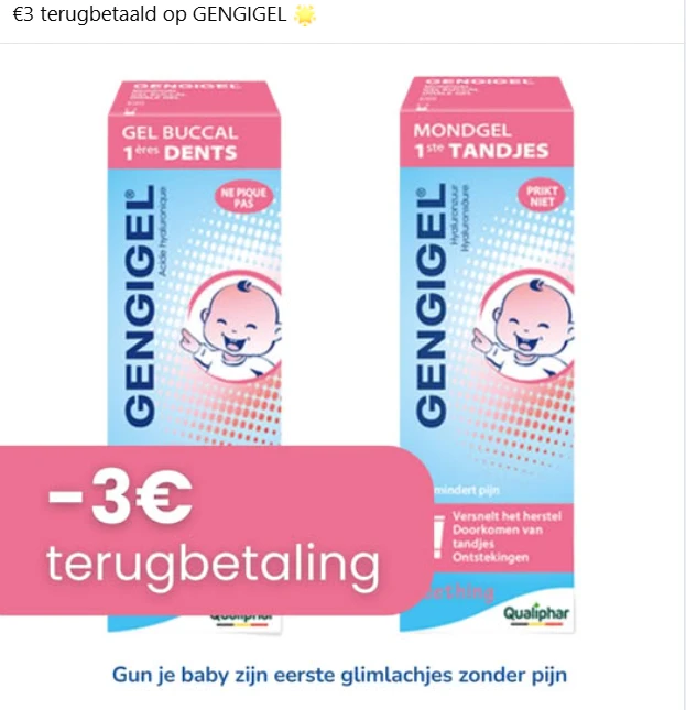 -€3 Cashback op GENGIGEL mondgel 👶🏻 1e tanden 🦷