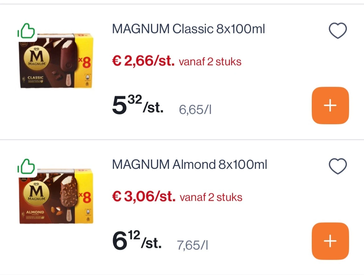 Verschillende soorten magnum -50%