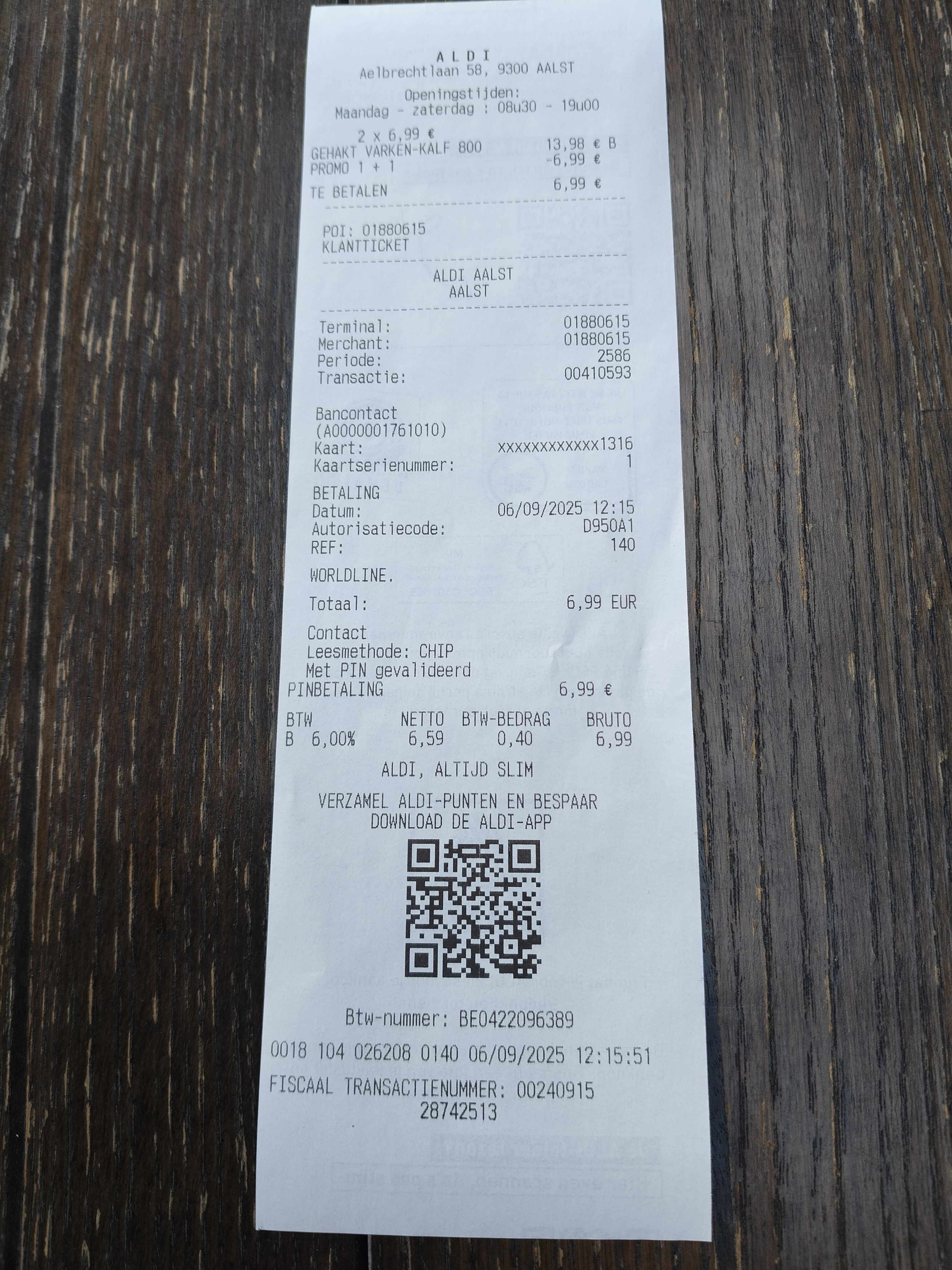 Aldi gehakt varken kalf 1 + 1