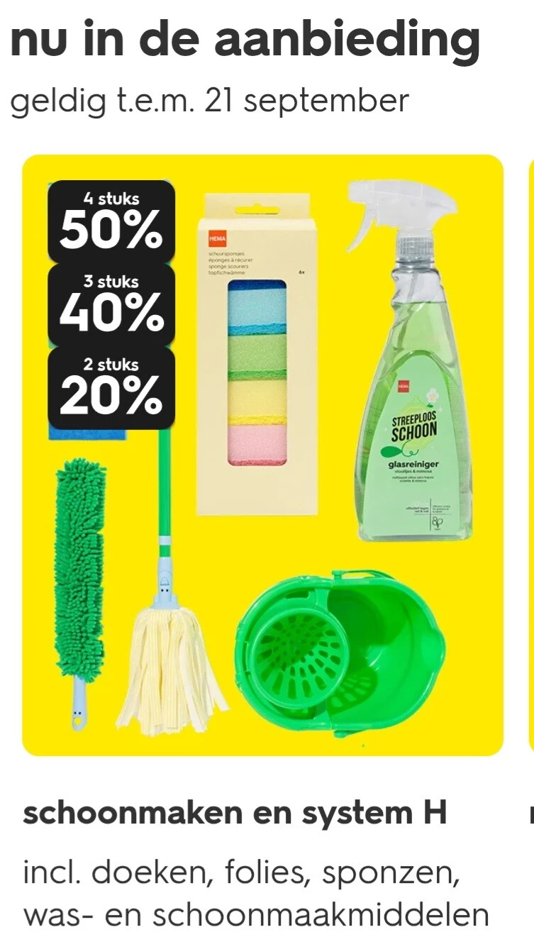 schoonmaken en system H tot -50%