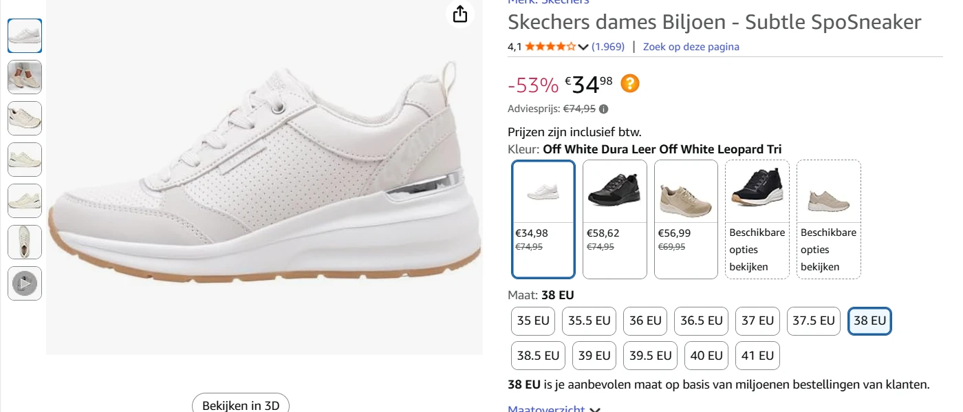 Skechers dames sneakers bij amazon