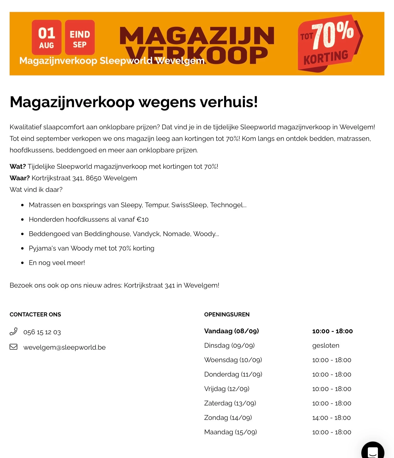 Sleepworld Wevelgem