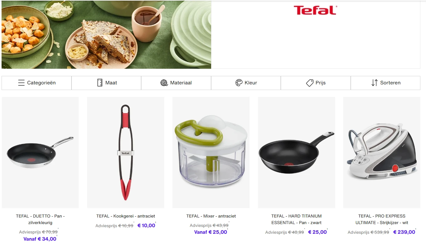 Kortingen tot -60% of meer in de Tefal sale bij Zalando Lounge