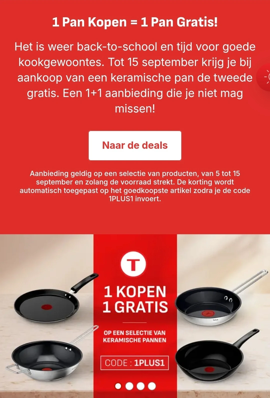 1 Pan Kopen = 1 Pan Gratis bij Tefal