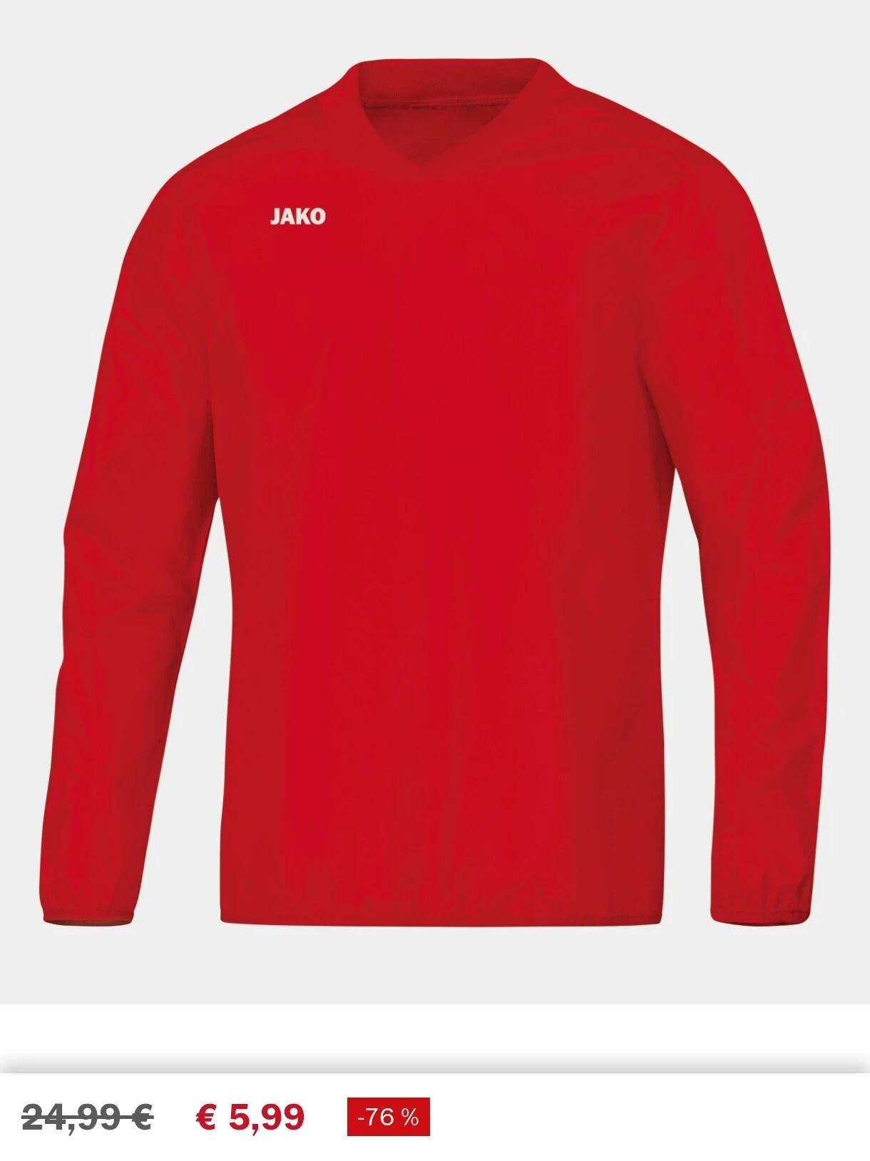 Tot 76% korting op JAKO sportkleding en uitrusting