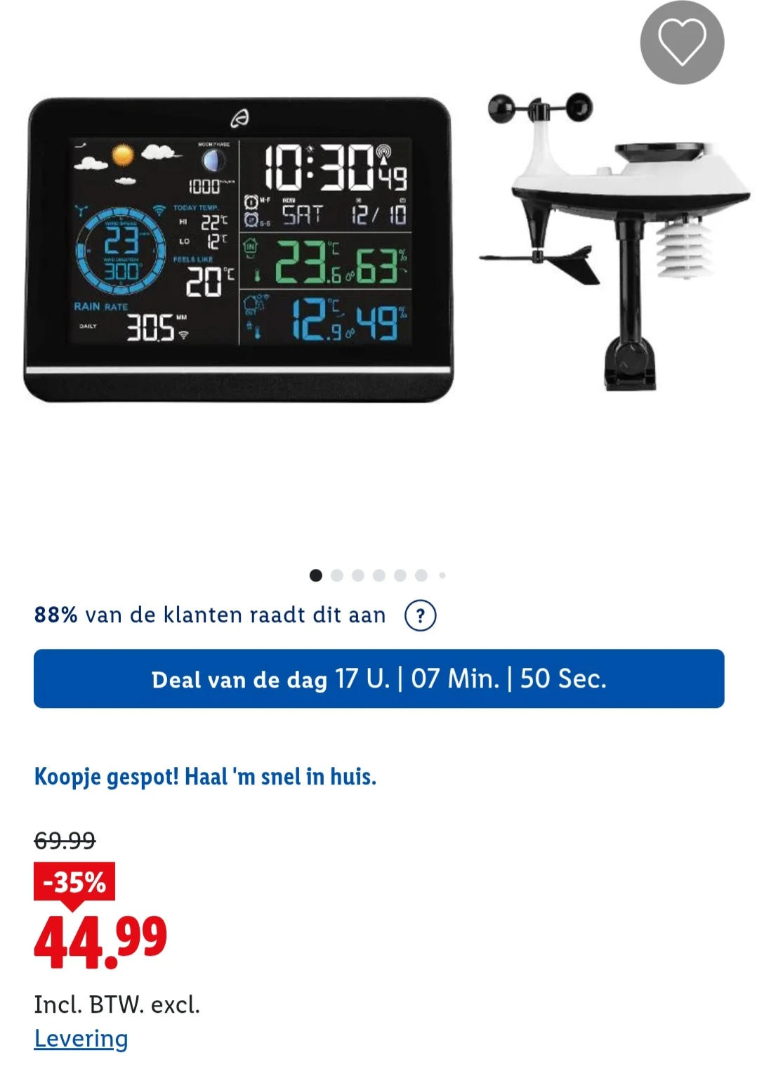 Dagdeal Lidl: Radiografisch weerstation -35%